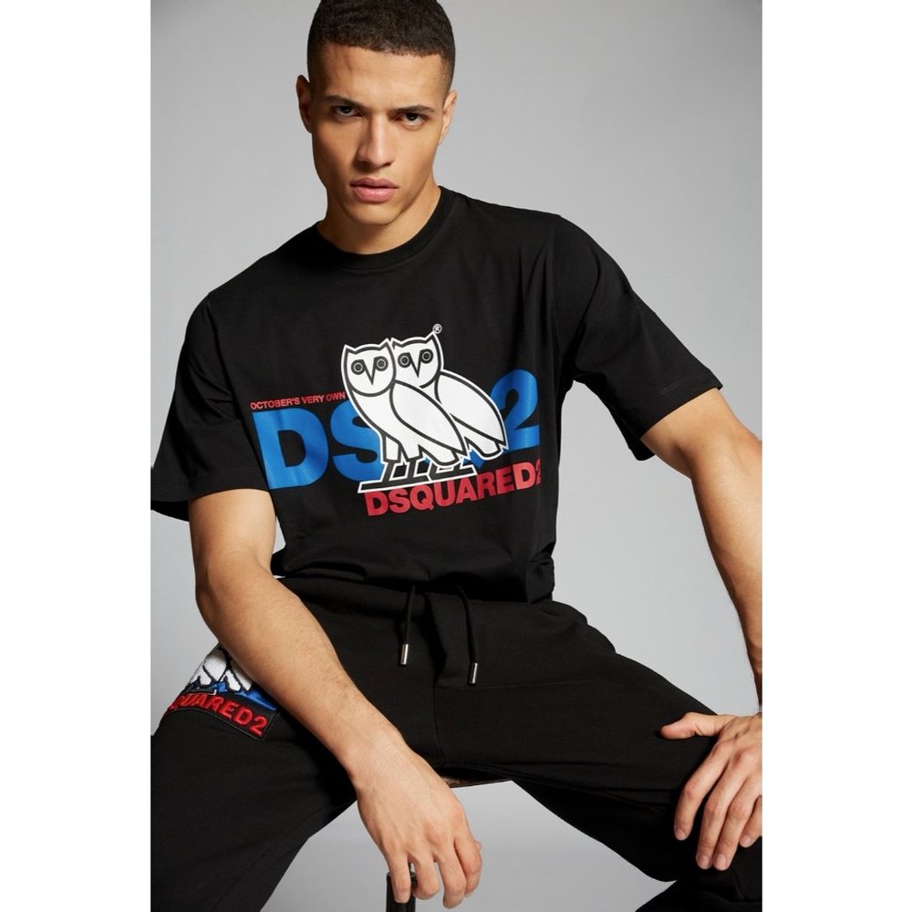 OVO x DSQUARED 2 Black Logo T-Shirt